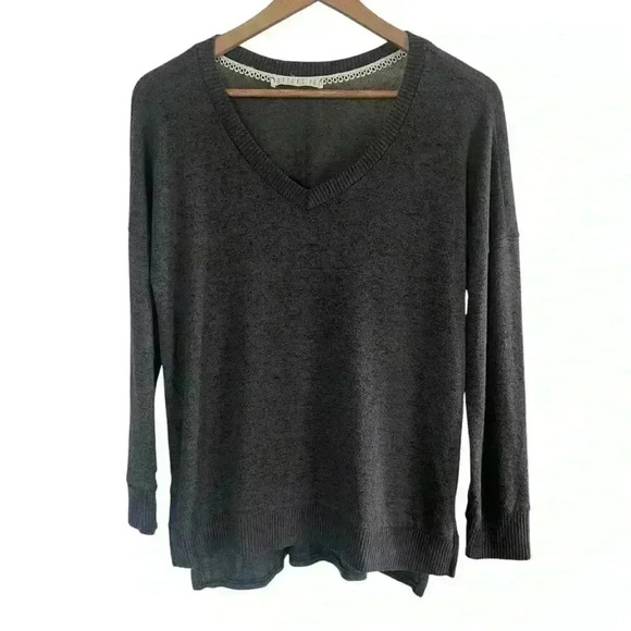 Potter’s Pot Gray V-Neck Cozy and Soft Comfy Sweater - Picture 1 of 2